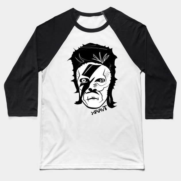 Skull Star Man Baseball T-Shirt by XrayT